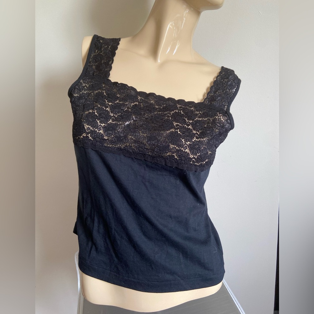 Infidelle Large Vintage Black camisole with lace bust and straps